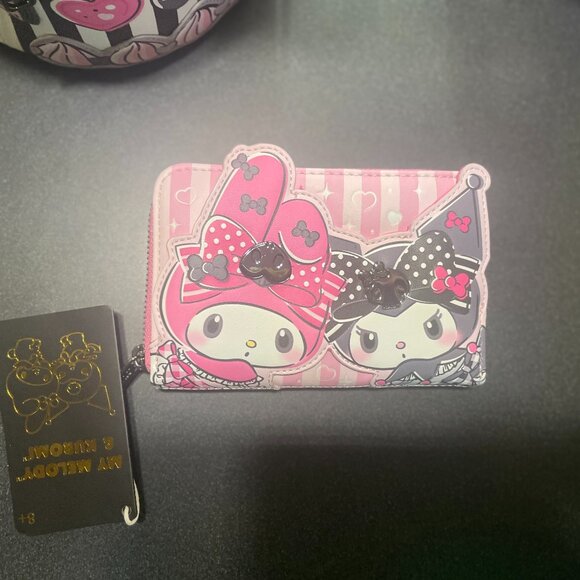 Loungefly Sanrio My Melody & Kuromoi Striped Small Zip Wallet - Picture 1 of 3
